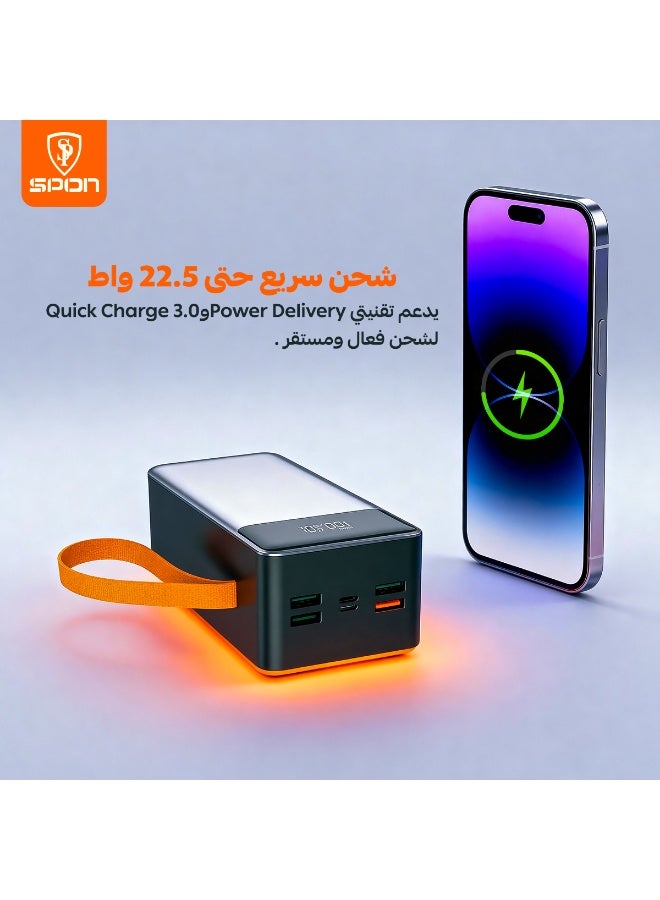 سبون باور بانك مدمج بكيابل شحن بسعة 50000 و بقوة 22.5 واط - Image 4